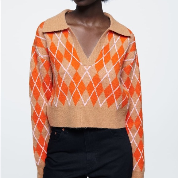 Zara Knit Argyle Sweater - Picture 11 of 16
